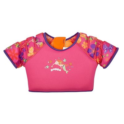 Girls' pink patterned waterwing vest